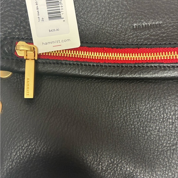 Hammitt VIP Medium Black/Brushed Gold Red Zip - Picture 4 of 14